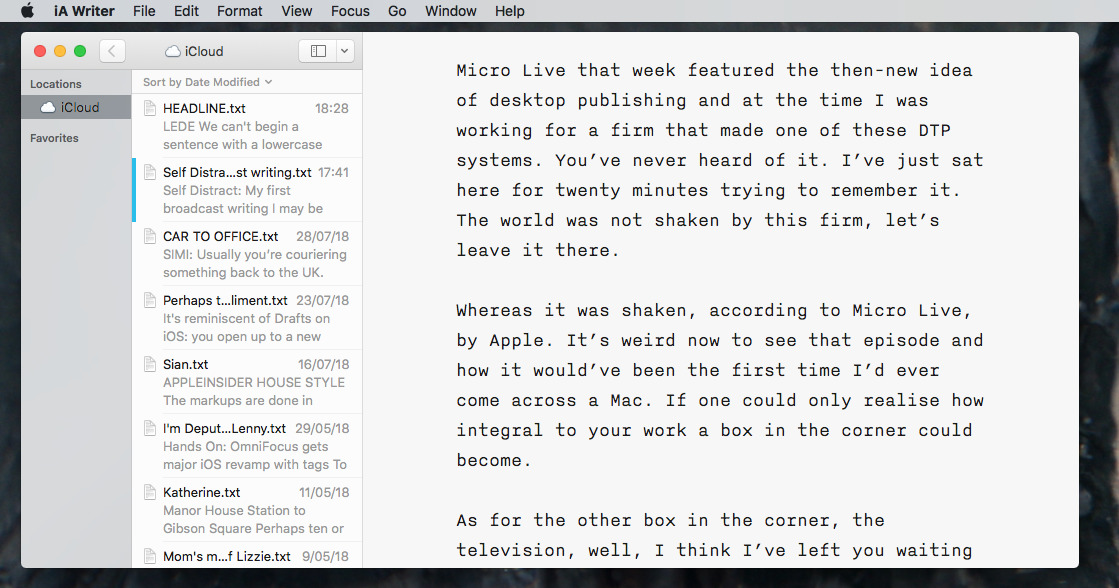 iA Writer screenshot 1